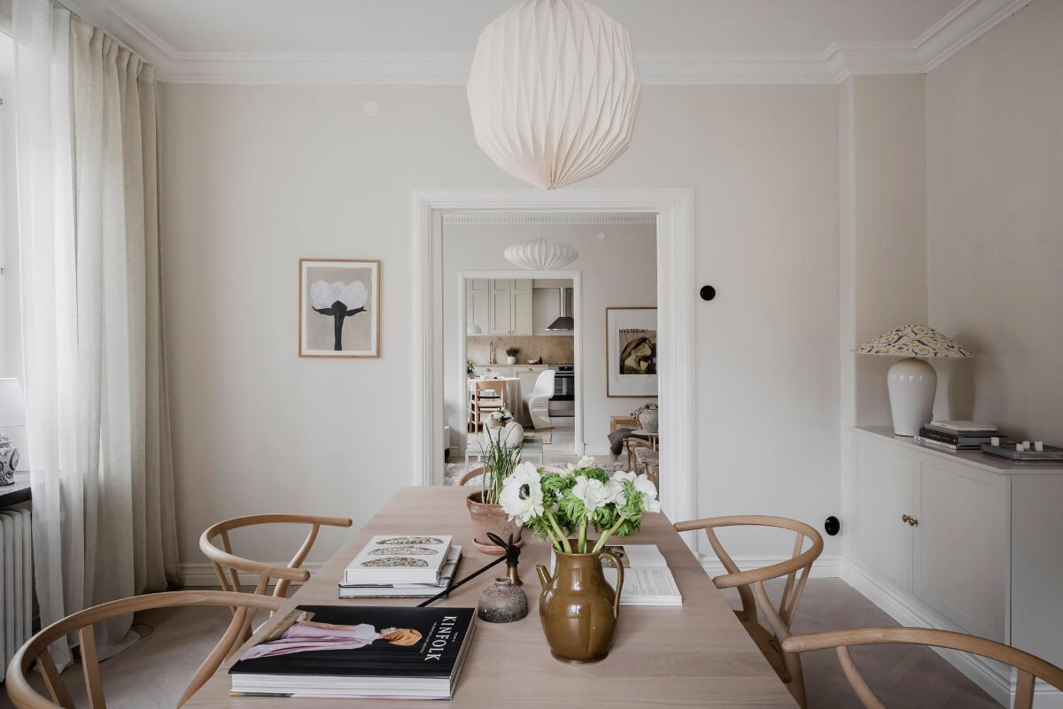 dining room view through apartment