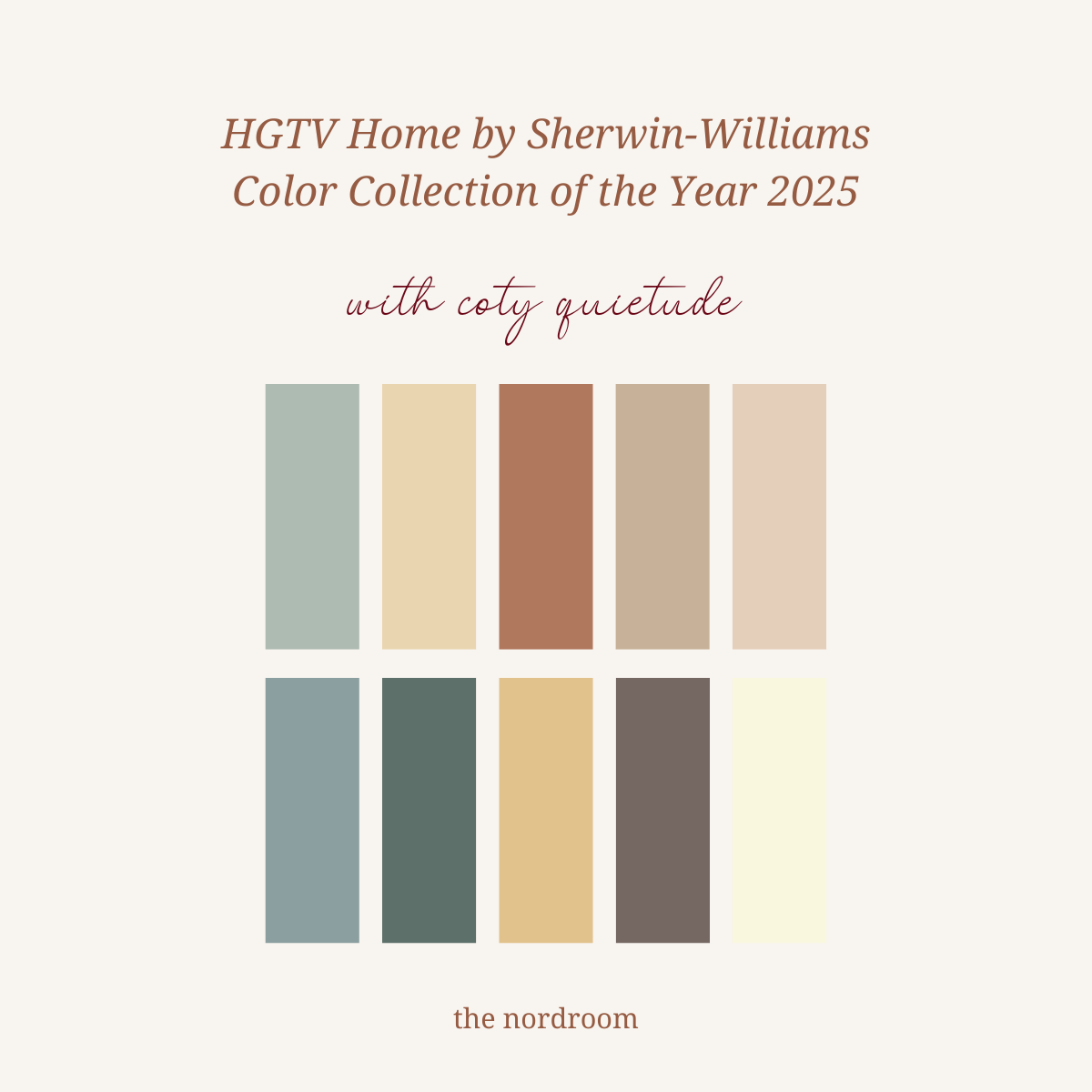 HGTV Home by Sherwin Williams 2025 Color Collection of the Year nordroom 1 The Color Trends for 2025: Warm, Natural Shades and a Cheerful Accent