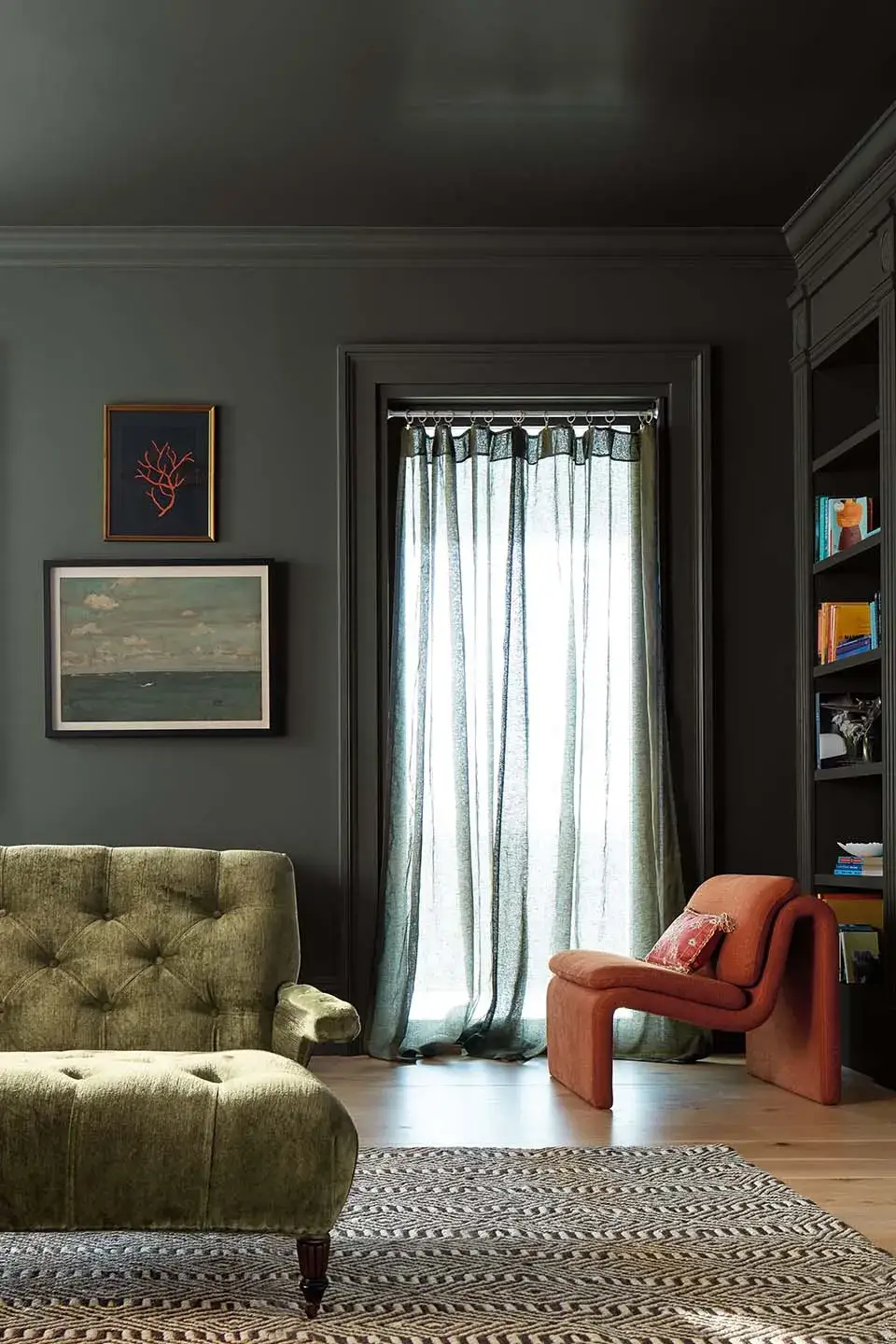 Library benjamin moore Ashwood Moss color trends palette 2025 nordroom